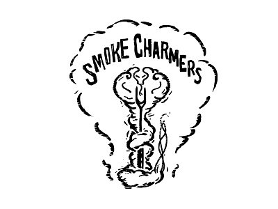 Smoke Charmers bbq illustration logo smoke snake