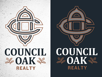 Council Oak council design identity logo monogram oak real estate realty