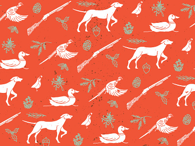 Bird Hunt Wrapping Paper bird christmas holiday hunt hunting illustration paper wrapping xmas