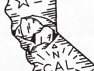 Cali Preview cali california design half dome illustration line logo pride state yosemite