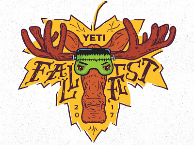 Moose Fest design fall festival frankenstein halloween illustration leaf mask moose