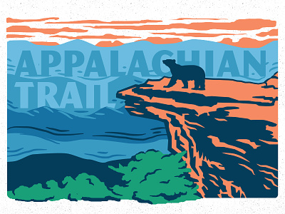 AT appalachian at bear design hiking illustration trail
