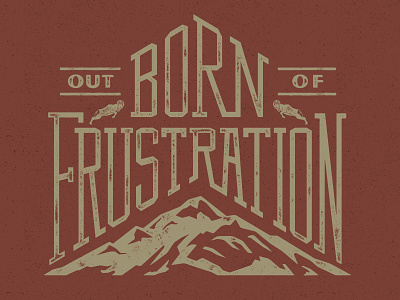 Born Out Of custom type design illustration mountain ram word art