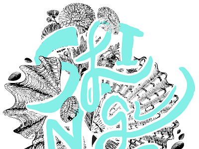 Sea & Flowers Illustration apparel graphics handlettering illustration typography
