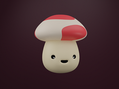 Small mushroom illustration character blender