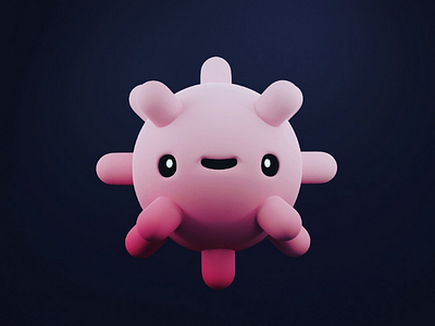 Small Virus lowpoly character design virus