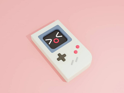 Cute Game Boy 3d 3d art character design illustration low poly