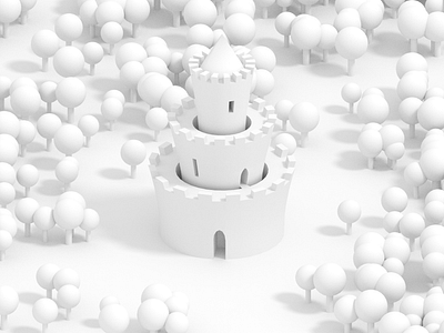 Minimalist Castle 3d art 3d artist castle design illustration