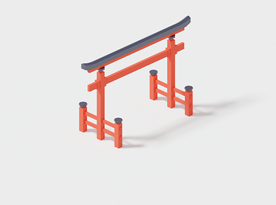 Japanese Torii 3d art 3d artist illustration low poly