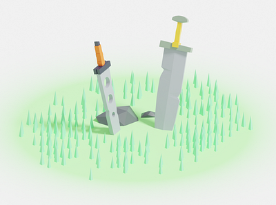 Swords 3d 3d art 3d artist design illustration