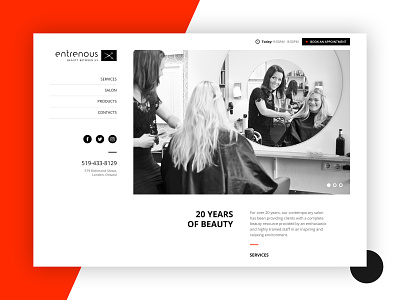 Website design for Salon Entrenous design digital flat graphic design minimal modern red simple ux ux design web web design webdesign website