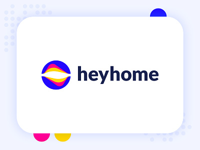 Logo design for heyhome abstract branding bright clean color colorful design digital flat graphic design icon icons iconset illustration mark minimal modern simple startup vector