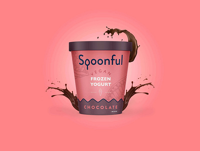 Spoonful Frozen Yogurt branding design flat frozen yogurt ice cream illustration logo minimal package design packaging product typography vector web website