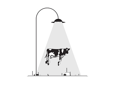Aliens: abducting cows since 1970 adobe adobeillustrator animation conceptillustration creativeart creativesofdribbble design digitalart dribbbleart flat graphic design graphicart illustration illustrator lineart monochromeart simplicity vector