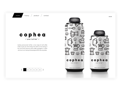 Cophea "pron. cof-fee" Website UI adobe black and white branding branding and identity branding concept branding design ci design corporate identity design flat graphicdesign grind coffee identity icon design iconography logo typography ui ux website design