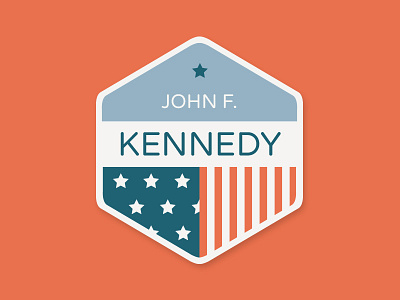 JFK Badge america badge jfk kennedy stars stripes