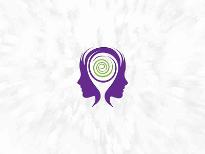 Psikoloji brain brand e face head identity logo logo logotype women person psychiatry psychology spiral