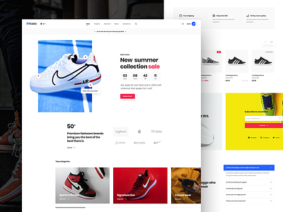 Upcoming project draft #2 - Shoe Shop apparel clean design e commerce graphic design header homepage landing logo shop simple ui ux web website