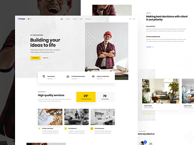 Upcoming project draft #5 - Construction Company clean construction creative design homepage landing simple ui ux website