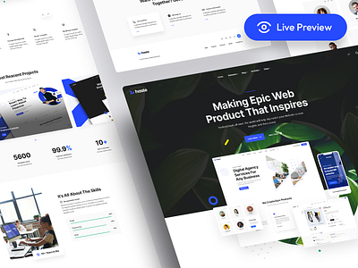 Haste - Web Agency template 2022 agency branding clean design homepage landing simple slider template ui ux website