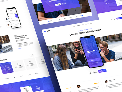 Haste - App Startup app clean haste hero homepage landing simple startup template ui ux website