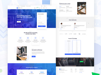 Landing page - Jevelin accounting accounting agency clean finance homepage landing typography ui ux webdesign website