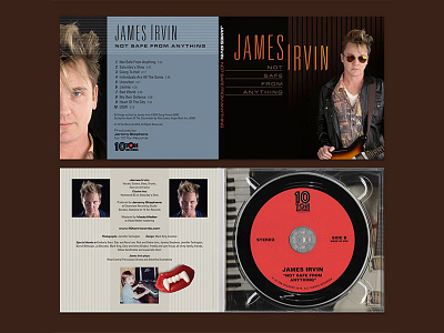 80's style CD package design for James Irvin design typography