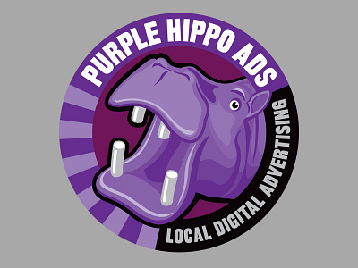 Logo Design For Purple Hippo Ads / Farmhouse Creative design illustration vector