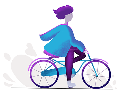 Simple Illustration - girl on the bike