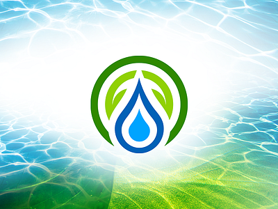 BIG BRAND WATER FILTER LOGO circle drop filter green leaf logo water