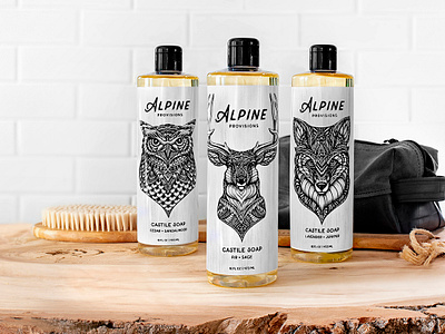 Packaging Illustration for Alpine Provisions animal art animal illustration animal logo apparel black and white branding concert poster design detail drawing fine art identity illustration illustrator packaging packaging design packaging illustration pen and ink