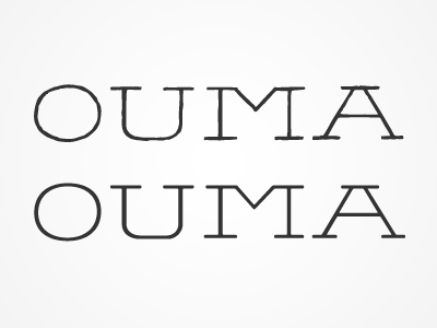 OUMA Logo Refined. Monolinear & "Handdrawn" Versions custom type extended logo slab