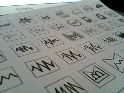 Mezzomind Logo Thumbnail Sketches branding logo mm sketches