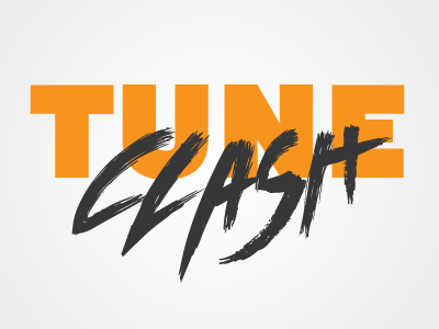 Tuneclash Logo #hackhollywood handtype hollywoodhackday logo