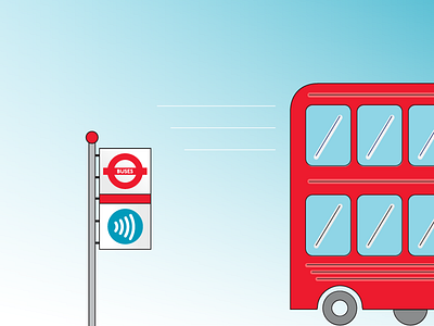 Little detail from an AMEX hero bus double decker illustration london