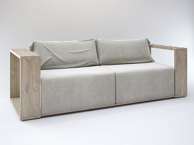 Sofa Arumjigi 3d design fabric illustration interior invite pillows rendering scene sofa