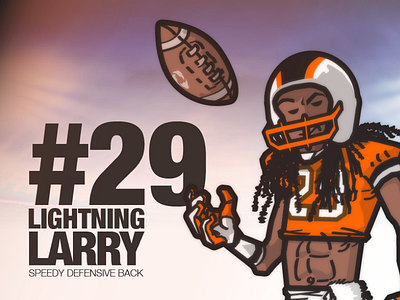 Lightning Larry "Poster" american coherent drawing football hudl illustration player sketch team teamwork