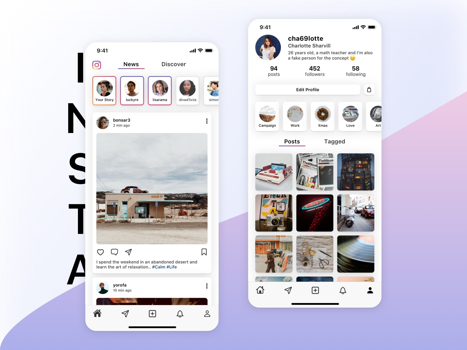 Instagram App by Dennis Bondarenko on Dribbble