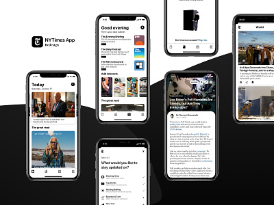 The New York Times App Redesign Concept app breaking news design new york times news news app news concept nytimes nytimes app thenewyorktimes ui ux world news