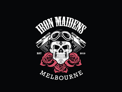 Iron Maidens MC Simplified Patch Logo brand identity club logo motorcycle vector