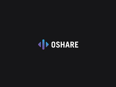 O-Share brand design cloud app gradient icon logo monogram typogaphy vector