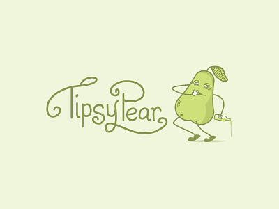 Tipsy Pear australia branding character design cider design handlettering icon illustration logo vector vintage font