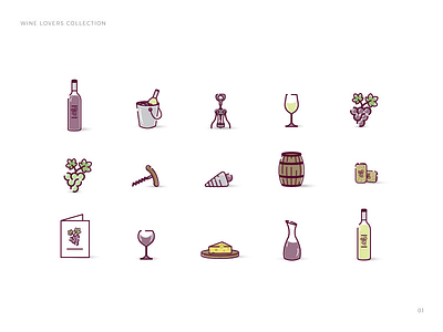 Wine lovers icon collection concepts icon design icons illustrator wine