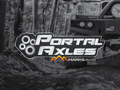 Marks 4WD Portal Axles 4wd 4x4 branding font illustrator logo mechanical outdoors product vector