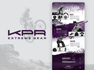 KPR - logo & landing page adrenaline adventure brand branding clothing extreme sports fun landing page lifestyle logo outdoors shop store web design