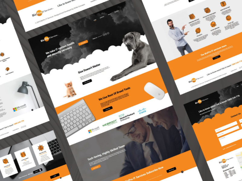BizPro IT 2020 Web design 2020 australian analysis cloud it rebrand logo design icon ui ux brand strategy branding web design