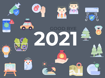 GOOD BYE 2021 branding design graphic icon icons illustration ui ux vector