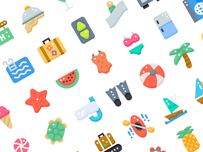 Summer Time icons summer vector