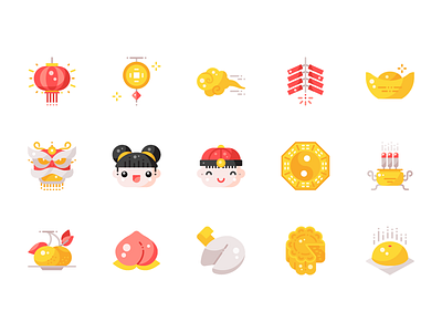 Xin Jia Yu, Xin Xin, Huat Chai design flat graphic icon icons illustration minimal shot ui vector