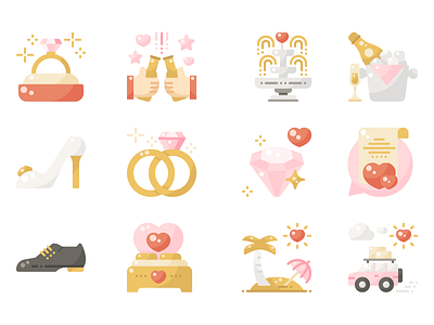 Wedding design flat graphic icon icons illustration ui vector